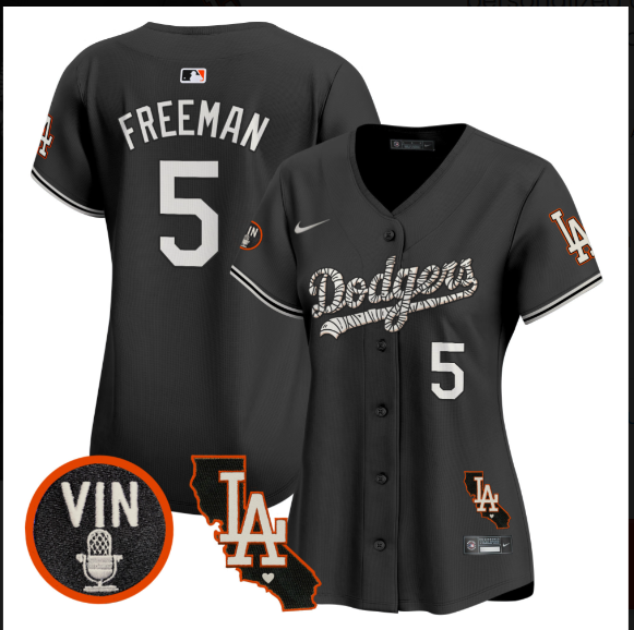 Women Los Angeles Dodgers 5 Freeman 2025 black Limited Stitched Jersey